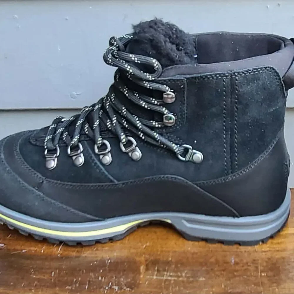 UGG Brecken Lace Up Black Boots Waterproof Boots NWT!  NEW! size 7
